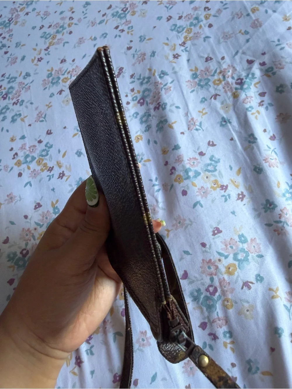Louis Vuitton Monogram Canvas Small Crossbody Pouch in Brown and Gold
